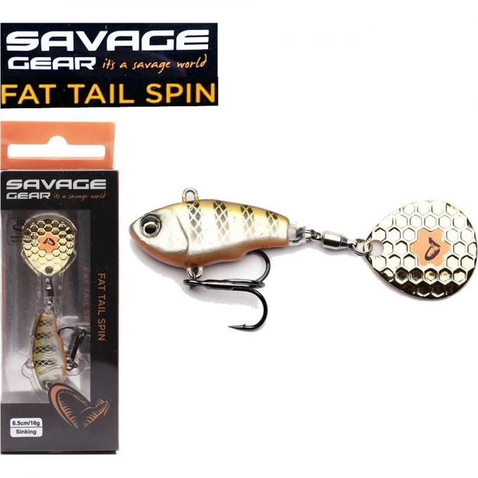 Блесна SAVAGE GEAR Fat Tail Spin 6,5cm 16g Sinking Perch 71766 Блесна SAVAGE GEAR Fat Tail Spin 6,5cm 16g Sinking Perch 71766