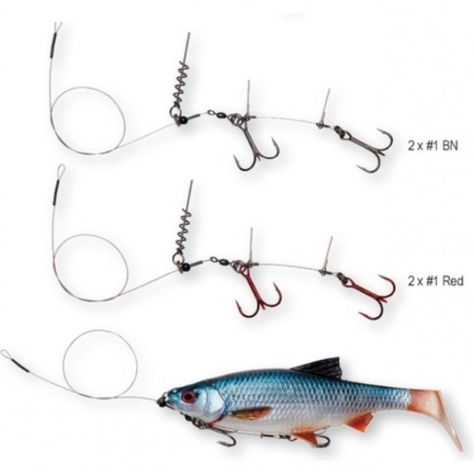 Оснастка SAVAGE GEAR Linethru Corkscrew Rig 2X #1 40cm 22kg 2pcs 72242 Оснастка SAVAGE GEAR Linethru Corkscrew Rig 2X #1 40cm 22kg 2pcs 72242