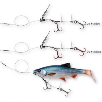 Оснастка SAVAGE GEAR Linethru Corkscrew Rig 2X#1/0 45cm 31kg 2pcs