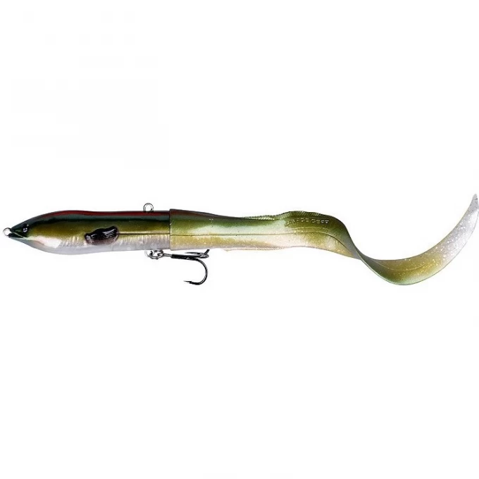 Воблер SAVAGE GEAR 3D Hard Eel Tail Bait 17cm 40g SS 10-Green Silver 50258 Воблер SAVAGE GEAR 3D Hard Eel Tail Bait 17cm 40g SS 10-Green Silver 50258